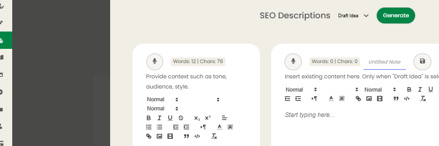 Inserisci i prompt della Meta Description SEO