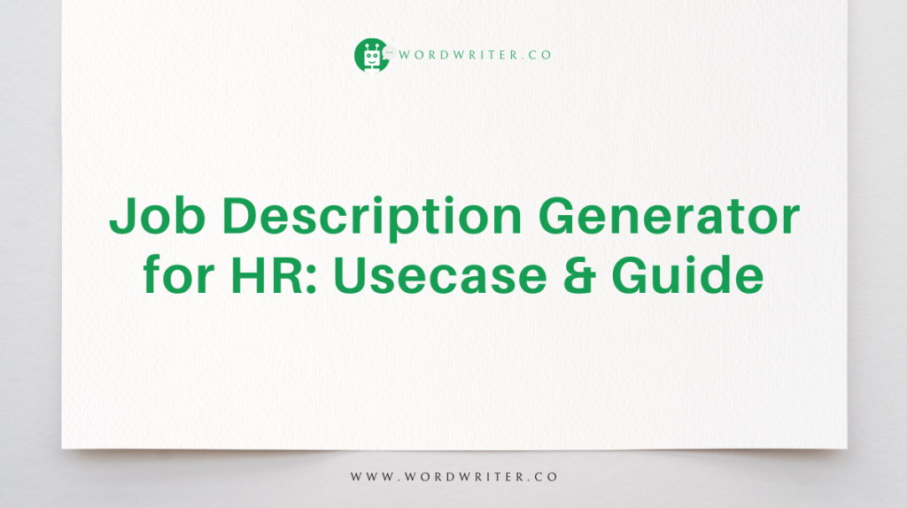 Functieomschrijvingsgenerator voor HR: gebruiksvoorbeeld en handleiding