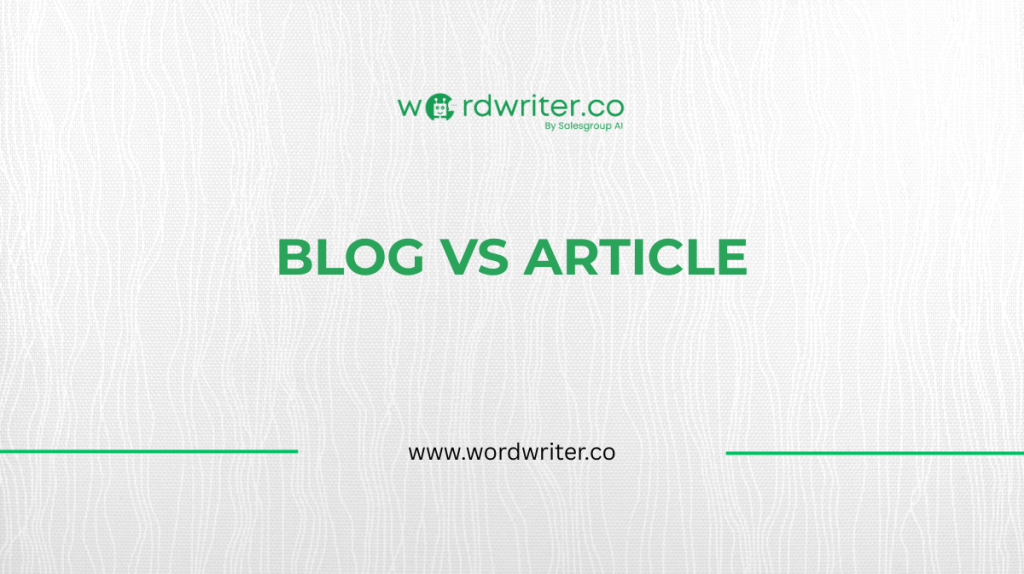 Blog vs Article