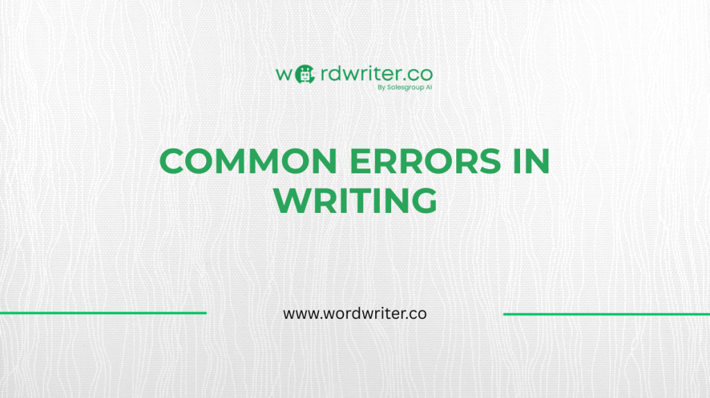 Common Errors in Writing