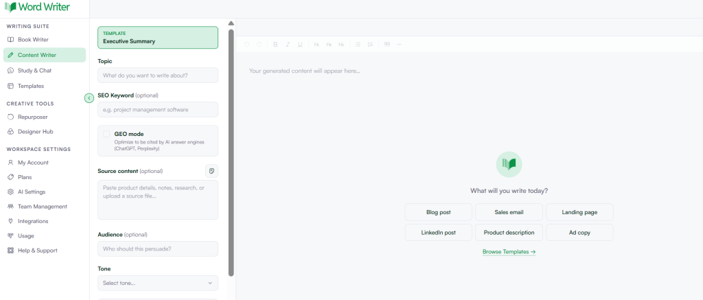 executive summary template