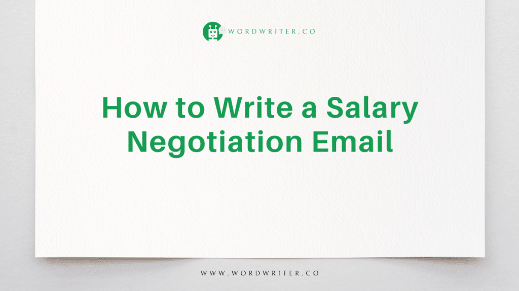How to Write a Salary Negotiation Email