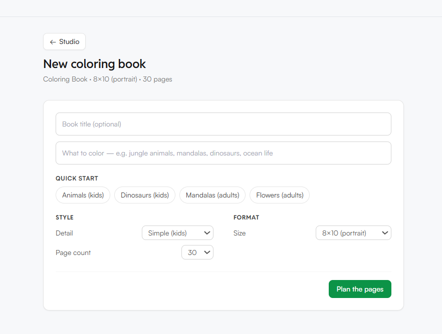 coloring book template
