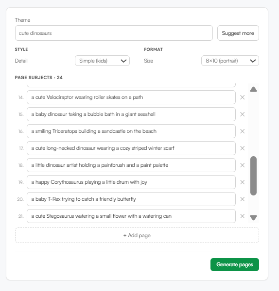 pages plan coloring book template