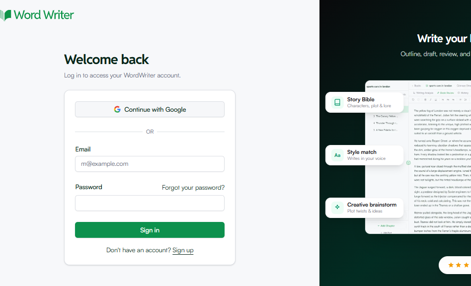 wordwriter login page